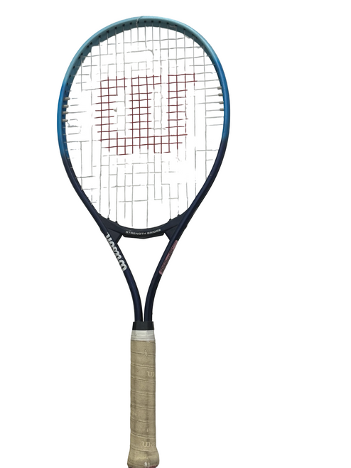 Vist Large View of Product Image Which is Used Wilson TOUR SLAM LITE Adult Tennis Racquet Royal Blue 4 3/8"