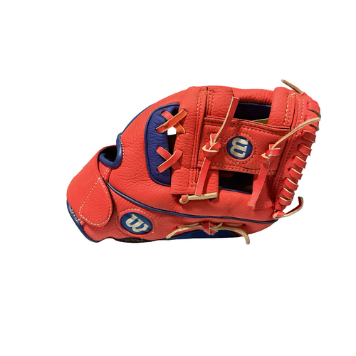 Vist Large View of Product Image Which is Used Wilson A200 BB/SB Glove RH Throw Red 10"