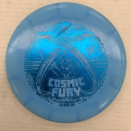 Vist Large View of Product Image Which is Used Discmania EXO LOGIC COSMIC FURY Disc Golf Putter Royal Blue 175g