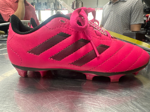 Vist Large View of Product Image Which is Used Adidas Soccer Cleats Neon Pink Youth 12.0
