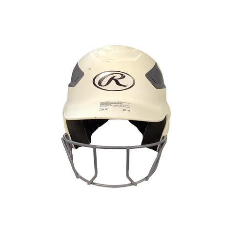 Vist Large View of Product Image Which is Used Rawlings BATTING HELMET Batting Helmet w/Mask White MD