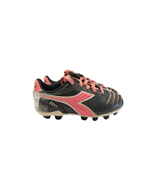 Vist Large View of Product Image Which is Used Adidas Soccer Cleats Black And Pink Youth 09.5