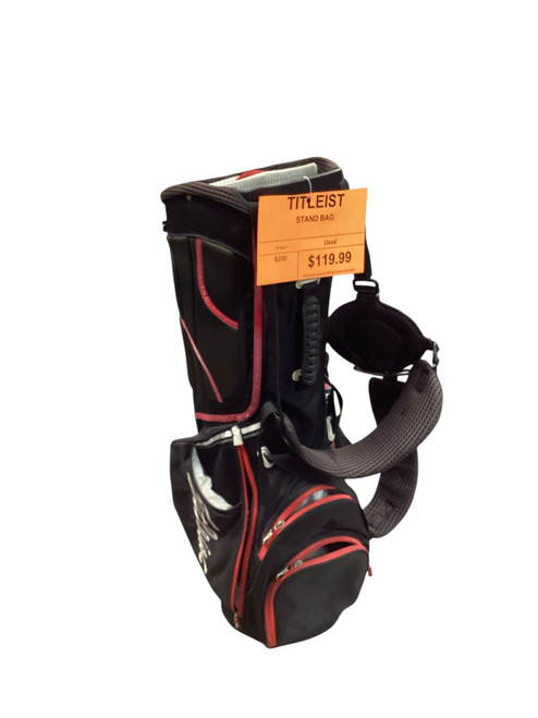 Vist Large View of Product Image Which is Used Titleist BLACK/RED STAND BAG Mens Stand Bag Black