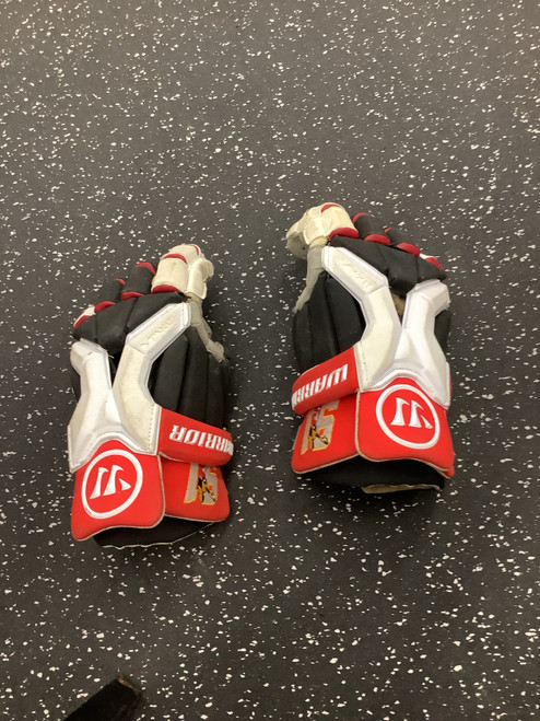 Vist Large View of Product Image Which is Used Warrior BURN PRO Lacrosse Gloves Mens Black And Red MD