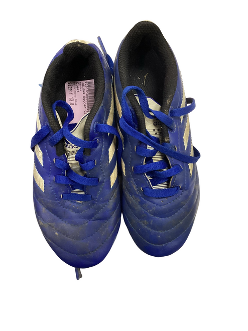 Vist Large View of Product Image Which is Used Adidas Soccer Cleats Navy Blue Youth 13.0