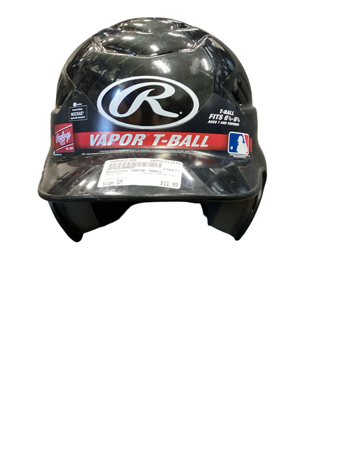 Vist Large View of Product Image Which is Used Rawlings VAPOR TBALL Batting Helmet No Mask Black SM