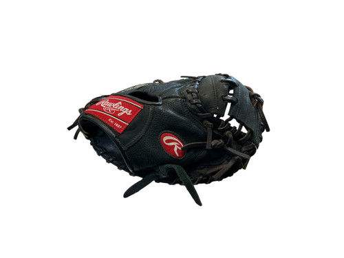 Vist Large View of Product Image Which is Used Rawlings D325BWCM BB/SB Catchers RH Throw Black 32 1/2"