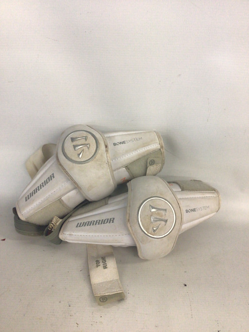 Vist Large View of Product Image Which is Used Warrior BONESYSTEM Lacrosse Arm Pads/Guards White LG