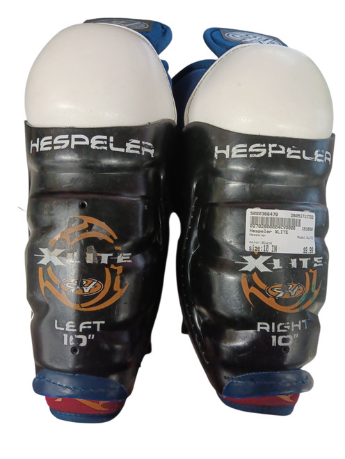 Vist Large View of Product Image Which is Used Hespeler XLITE Intermediate Shin Guards Black 10"