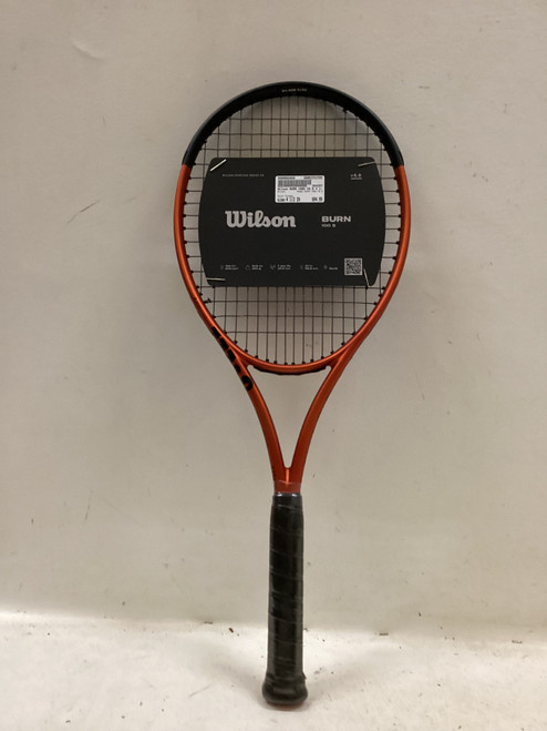Vist Large View of Product Image Which is Used Wilson BURN 100S V5.0 Adult Tennis Racquet Orange 4 1/2"