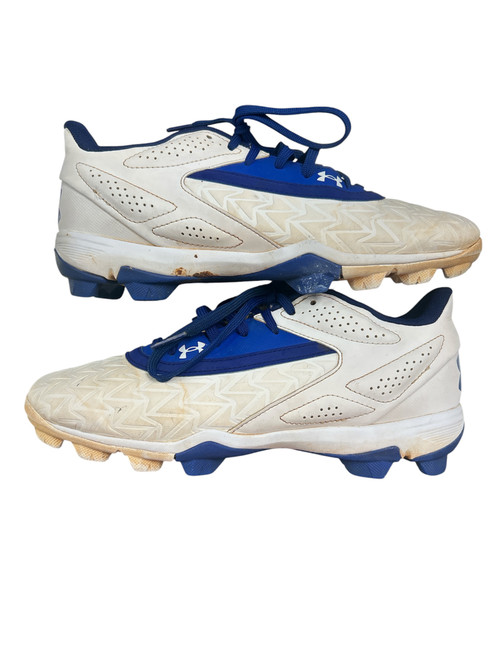 Vist Large View of Product Image Which is Used Under Armour BSBL BB/SB Cleats White Senior 7