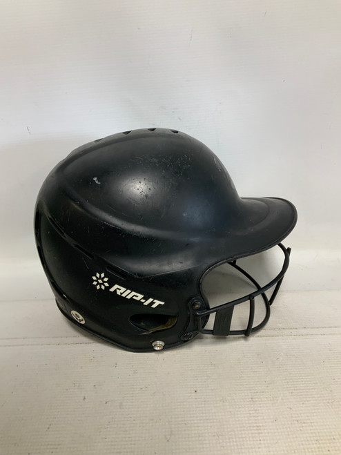 Vist Large View of Product Image Which is Used RIP-IT BLACK Batting Helmet w/Mask Black M/L