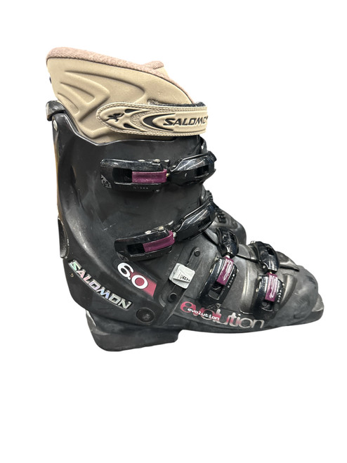 Vist Large View of Product Image Which is Used Salomon EVOLUTION 6.0 Womens DH Ski Boot Black 265 MP - M08.5 - W09.5