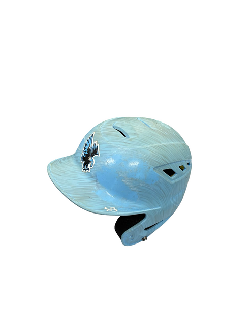 Vist Large View of Product Image Which is Used BoomBah BOOMBAH HELMET Batting Helmet No Mask Carolina Blue MD