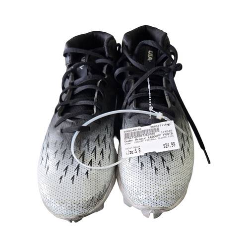Vist Large View of Product Image Which is Used Under Armour LEADOFF FOOTBALL CLEATS SIZE 9 Adult FB Cleats Black Senior 9