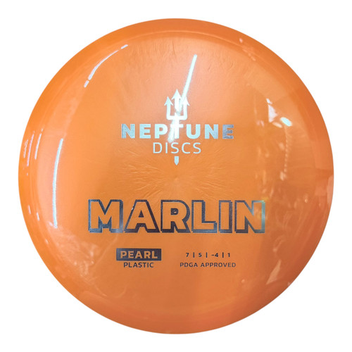 Vist Large View of Product Image Which is Used NEPTUNE DISCS PEARL MARLIN Disc Golf Driver Orange 173g