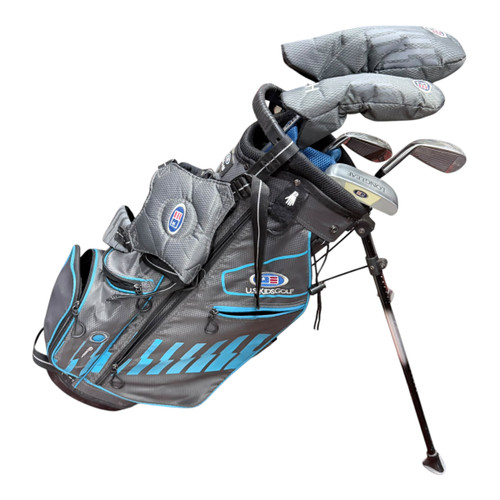 Vist Large View of Product Image Which is Used US Kids DV3 UL-48-S WT-20S Jr Package Set RH Black And Carolina Blue 8 Piece