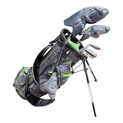 Vist Large View of Product Image Which is Used US Kids DV3 UL57-S WT-15S Jr Package Set RH Black And Green 9 Piece