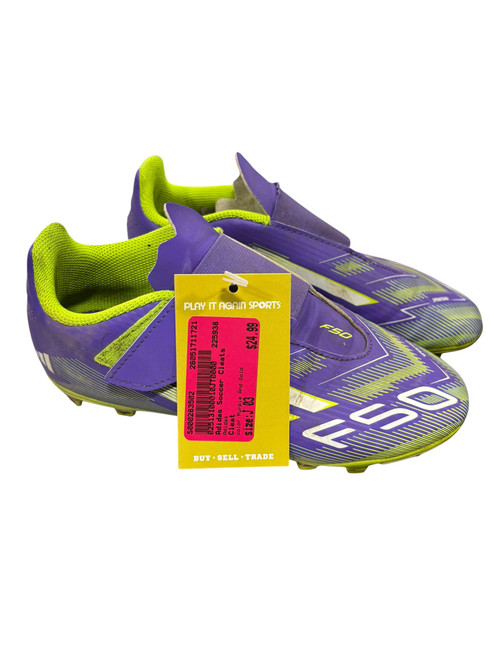 Vist Large View of Product Image Which is Used Adidas Soccer Cleats Purple And Gold Junior 03