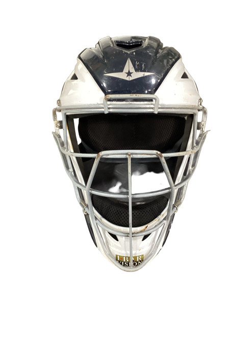 Vist Large View of Product Image Which is Used All-Star I BAR VISION Catchers Mask Navy And White
