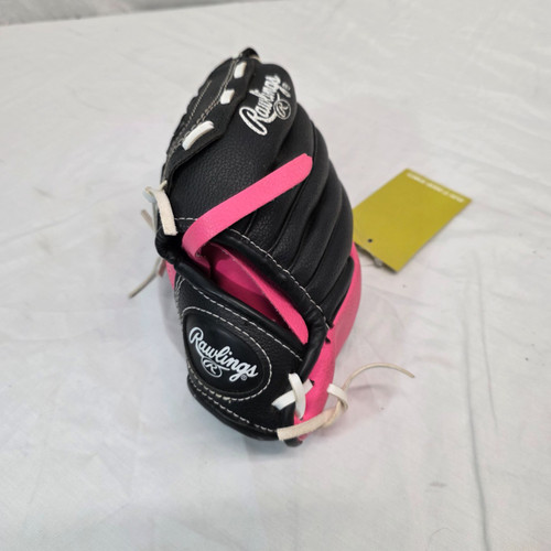 Vist Large View of Product Image Which is Used Rawlings PL919B LHT FP GLOVE LH Throw Fastpitch Gloves Pink 9"