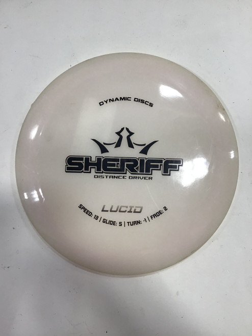 Vist Large View of Product Image Which is Used Dynamic Discs LUCID SHERIFF Disc Golf Driver White 180g