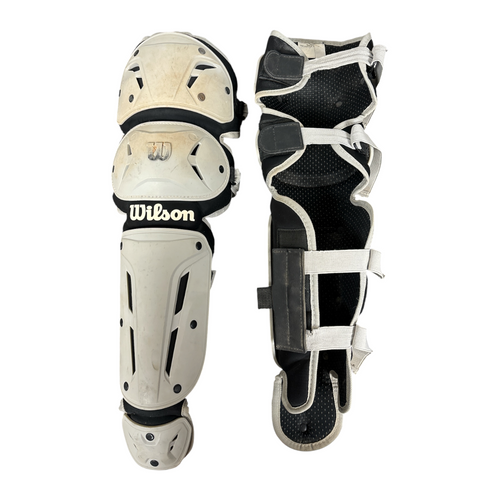 Vist Large View of Product Image Which is Used Wilson Catchers Leg Guards Grey Intermediate