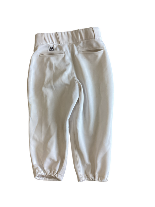 Vist Large View of Product Image Which is Used Majestic BASEBALL PANTS BB/SB Pant Boys White MD