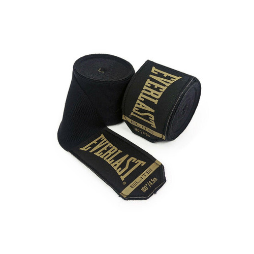 Vist Large View of Product Image Which is Everlast Elite 180-inch Hand Wraps, Black