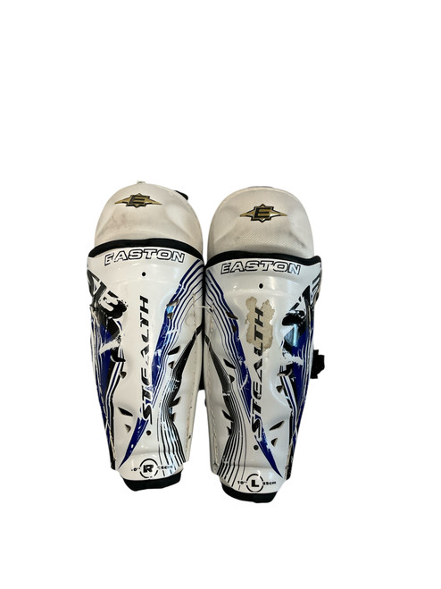 Vist Large View of Product Image Which is Used Easton STEALTH Junior Shin Guards White 10"