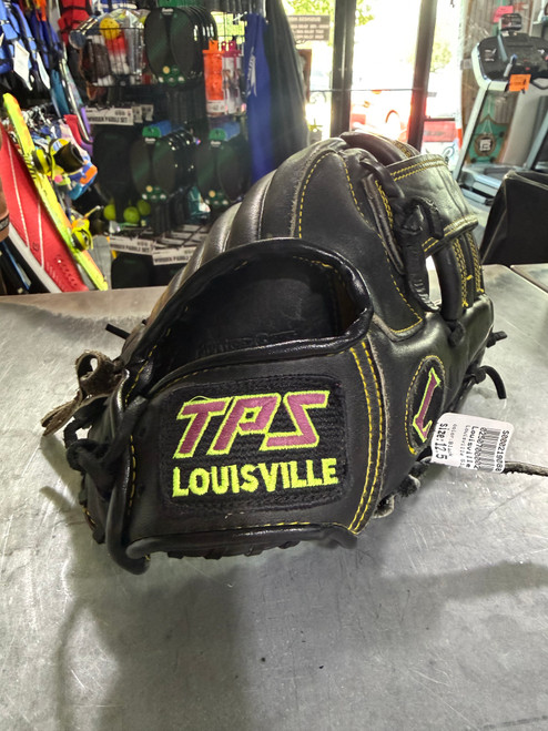 Vist Large View of Product Image Which is Used Louisville Slugger TPS PRO MODEL BB/SB Glove RH Throw Black 12 1/2"