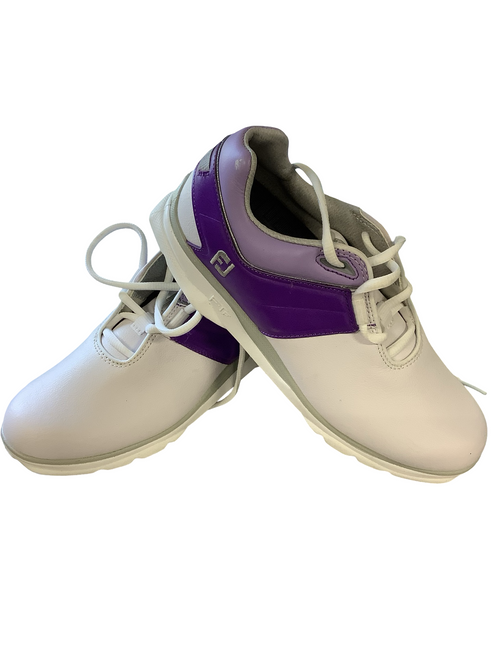 Vist Large View of Product Image Which is Used Foot Joy Womens Golf Shoes Purple Senior 6