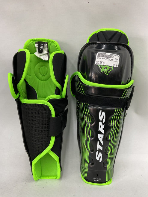 Vist Large View of Product Image Which is Used STARS SHIN GAURD Junior Shin Guards Black 13"