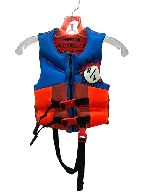 Vist Large View of Product Image Which is Used Hyperlite KIDS COLLECTIVE Child PFD Royal Blue And Orange Child 30-50
