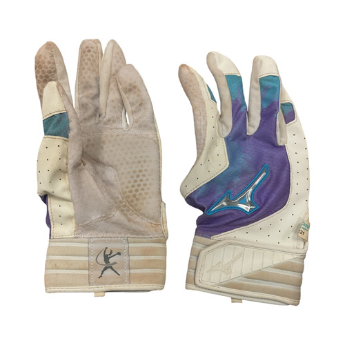 Vist Large View of Product Image Which is Mizuno BB/SB Batting Gloves White LG