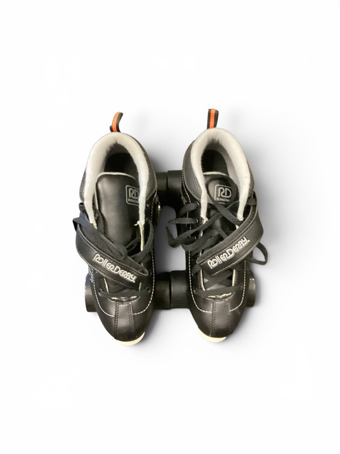 Vist Large View of Product Image Which is Used RollerDerby STR SEVEN Senior Roller Quad Skates Black Senior 8
