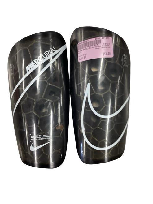 Vist Large View of Product Image Which is Used Nike MERCURIAL Soccer Shin Guards Adult Black Senior