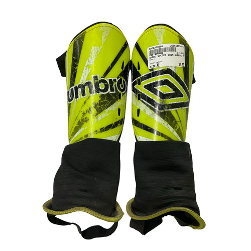 Vist Large View of Product Image Which is Used Umbro Soccer Shin Guards Youth Yellow XL