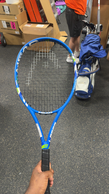 Vist Large View of Product Image Which is Used Head LASER OS Adult Tennis Racquet Royal Blue 4 5/8"