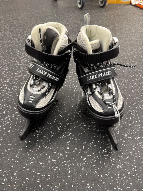 Vist Large View of Product Image Which is Used Lake Placid ADJUSTABLE 12-2 Boys Softboot Skate Black Adjustable