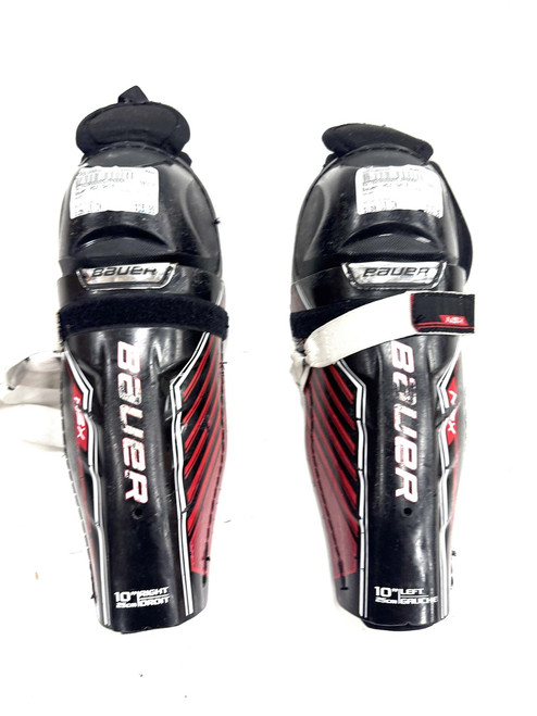 Vist Large View of Product Image Which is Used Bauer NSX SHIN Youth Shin Guards Black 10"