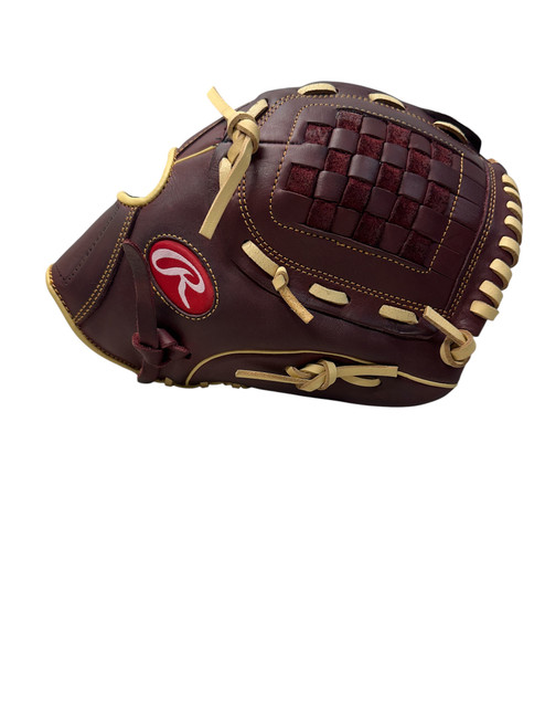 Vist Large View of Product Image Which is Used Rawlings SANDLOT BB/SB Glove RH Throw Maroon 12"