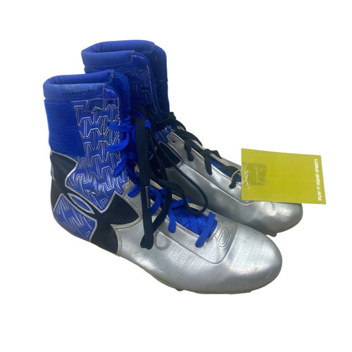 Vist Large View of Product Image Which is Used Under Armour Jr FB Cleats Grey Junior 06