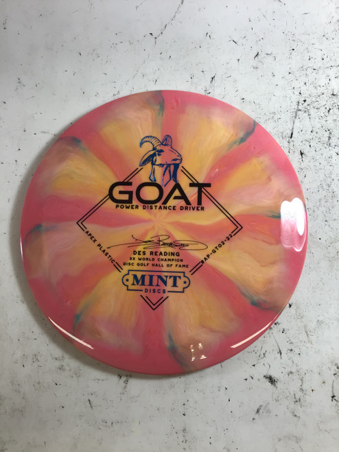 Vist Large View of Product Image Which is Used Mint SWIRL APEX GOAT Disc Golf Driver Pink 175g