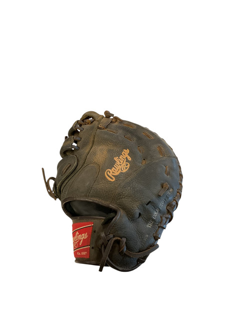 Vist Large View of Product Image Which is Used Rawlings PREMIUM SERIES BB/SB First Base LH Throw Black 12 1/2"