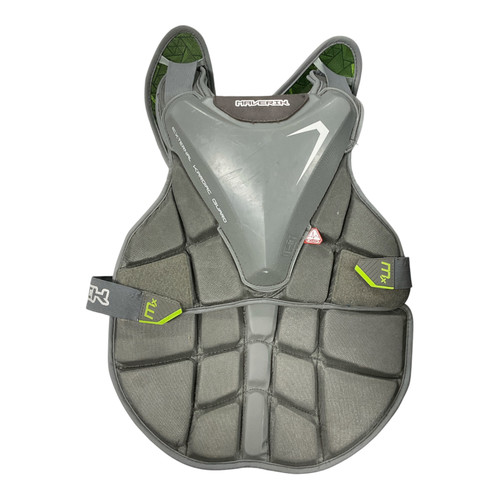 Vist Large View of Product Image Which is Used Maverik MX Lacrosse Shoulder Pads Grey SM
