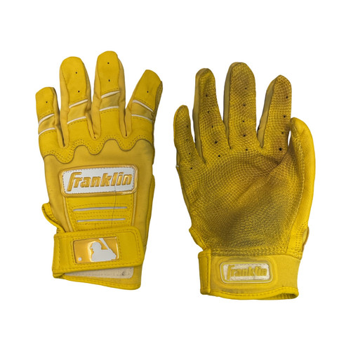 Vist Large View of Product Image Which is Franklin BB/SB Batting Gloves Yellow SM