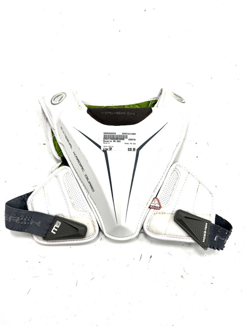 Vist Large View of Product Image Which is Used Maverik M5 EKG Lacrosse Shoulder Pads White SM