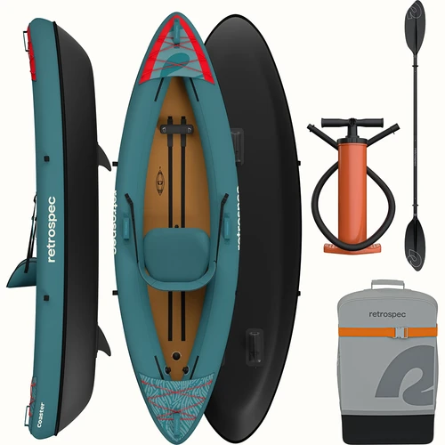 Vist Large View of Product Image Which is New Retrospec Coaster 1 Person Inflatable Kayak- Aegan Tide