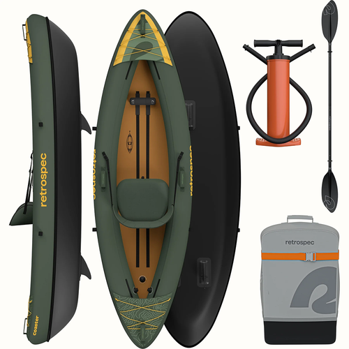 Vist Large View of Product Image Which is New Retrospec Coaster 1 Person Inflatable Kayak- Wild Spruce